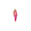 Ensemble Soutien-gorge et jupe longue en filet rose, grande taille 